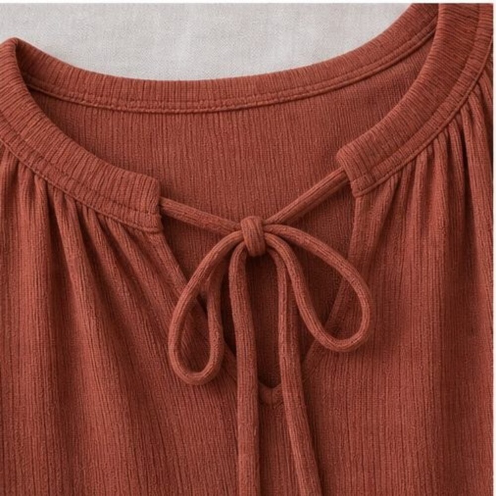 Rust Puff Sleeve Top - Picture 4 of 6